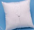 Moire Monogram Ring Pillow,  White