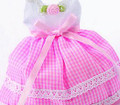 Pink & White Gingham Dress Favor Bag