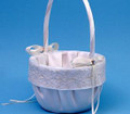 Florenzia Flower Girl Basket,  Ivory on White