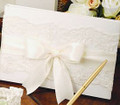 Chantilly Lace Guest Book,  White