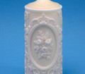 Pillar Candle, Framed Floral Portrait, Ivory