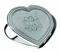 Silver Plated Heart Mirror Compact