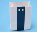 Gift Bag Favor Box, White w/ Silver (Set of 10)