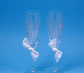 Love Knot Crystal Flutes,  White