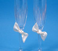 Love Knot Crystal Flutes,  Ivory