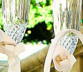 Calla Lily Crystal Flutes, Ivory