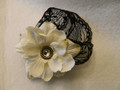 White with Black Lace Flower