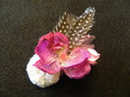 Ivory Button Orchid and Feather