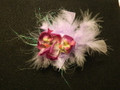Purple Feather Puff with Orchids