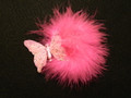 Hot Pink Feather Puff with Butterfly