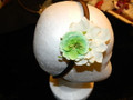 White and Green Flower Headband