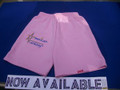 Shown here in a pink 2xl cotton-blend with an original large model exclusive service mark logo to show quality. Cotton-blend 2 location embroidered shorts only are offered up to 2xl here at this time. Cheer cotton shorts are available here too. Service mark has newly been modified to 3"x 2" mini right front closer to the bottom & the EST. 2009 is located on the left side still, only splitting the side seam to match all shirts.