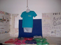 The youth T shirt shown here is exotic tropical blue embroidered. There's tons of colors to choose from! They come light weight and durable. Remember, these are custom leisure shirts modified for everyday wear ability. Product note: Vinyl heat transfer option is similar to screen-printing with the same great aesthetic and durability just a slightly different process.