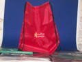 Shown her in red. These light weight leisure or school bags will play as you do. This entry level value bag is a precursor to the duffle bag. Equipped with a drawstring closure and over the shoulder straps for easy travel. Enjoy all the colors kids. They're the coolest place to start!