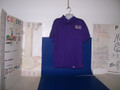 Shown here in a 5.3 oz. 50/50 poly-blend deep purple embroidered dry blend polo, silky & shiny like the silk touch shirts offered here. Just a note, silk touch polos are 100% polyester, no blend, and are even more glossy than the featured polo. Both are top shelf youth products. We offer it all! Both come online in 1 location only. The polo featured is actually a specialty item, more expensive, 2 location shirt that sold locally and can be acquired similarly by contacting management through our services section.