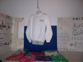 Shown here embroidered in youth 7.75 oz. 50/50 cotton-blend embroidered snow white no hood crew sweatshirt. (Snow is only a description of white, not an actual color choice.) 1 location service mark & EST.2009 is offered online only for youth. Sweatshirt is fully Money Enterprises $ tagged also, like all products. Product note: Vinyl heat transfer option is similar to screen-printing with the same great aesthetic and durability just a slightly different process.