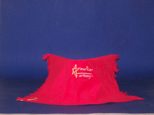 Shown here in red. This fringed fingertip hook & grommet towel is sure to draw positive attention. It's gold hook matches the gold on the centered service mark. Ideal dimensions are 11" wide X 18" long. The 6 color options come so rich and deep its satisfies our pleasure for new eye candy. So enjoy your next round of golf at the beach or a night at the lanes usefully in style. 