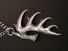 12 Point Whitetail shed ,  Large .. 2" long  cast in Argentium silver