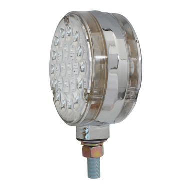 4" DOUBLE-FACED PEARL LED PEDESTAL LIGHT. AMBER/RED LED WITH CLEAR LENS