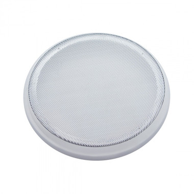 Chrome Plastic Speaker Cover for Peterbilt. 7 1/4" Round, Snap On.