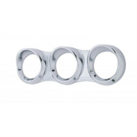 Chrome Plastic Horizontal Gauge Cluster Cover with Visor for 2006+ Peterbilt