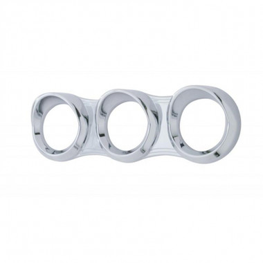 Chrome Plastic Horizontal Gauge Cluster Cover with Visor for 2006+ Peterbilt