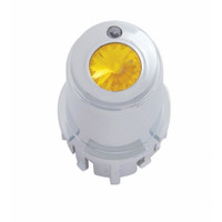 Chrome plastic center A/C control knob with amber crystal diamond