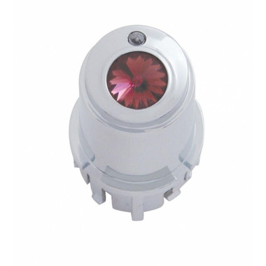 Chrome plastic center A/C control knob with purple crystal diamond