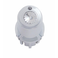 Chrome plastic center A/C control knob with clear crystal diamond