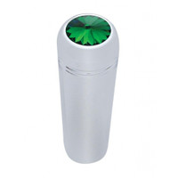 Chrome aluminum short toggle switch extension with green crystal diamond for Kenworth