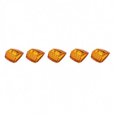 17 LED Reflector Square Cab Light - Amber LED/Amber Lens
