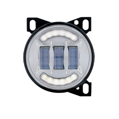 4 1/4" Chrome Round LED Fog Light with LED Position Light Bar for Peterbilt 579/587 & Kenworth T660 Series