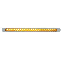 23 LED 17 1/4" Reflector Turn Signal Light Bar W/ Bezel - Amber LED/Amber Lens
