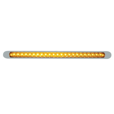 23 LED 17 1/4" Reflector Turn Signal Light Bar W/ Bezel - Amber LED/Amber Lens