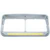 19 LED Rectangular Dual Headlight Bezel W/ Visor - Amber LED/Clear Lens