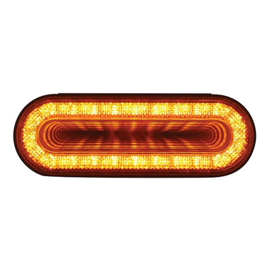 24 LED 6" Oval Mirage Turn Signal Light - Amber LED/Amber Lens