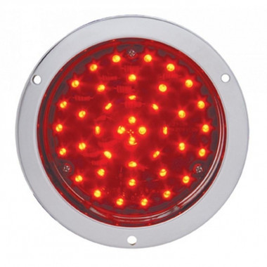 40 LED Deep Dish 4" Stop, Turn & Tail Light - Red LED/Red Lens