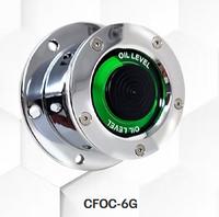 Chrome Plated Billet Aluminum Front Oil Cap Covers​ for 4-1/2" Bolt Pattern with GREEN WINDOW Sold as a set of 2