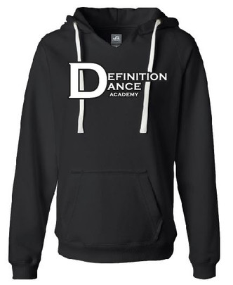 Black DDA V-Neck Softstyle Hooded Sweatshirt