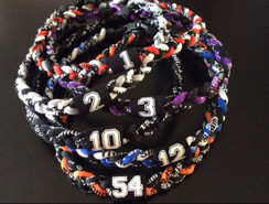 Color Options for Customizable 20" Braided 3-Rope Sport Necklace with Jersey Number! 