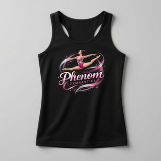 Phenom Gymnastics Black Racerback Tank