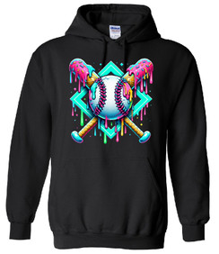 Baseball Drip Black Hoodie