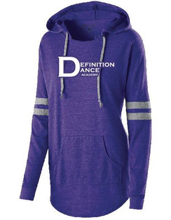 Ladies' Purple Holloway Hooded Shirt with DDA logo on front 