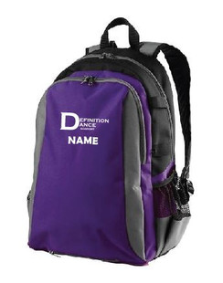 Purple Backpack with Embroidered DDA logo and personalized name