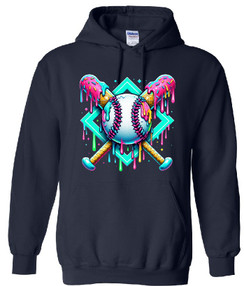 Baseball Drip Navy Hoodie