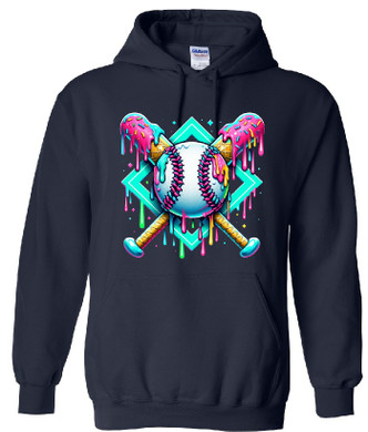 Baseball Drip Navy Hoodie