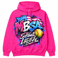 MBSA Softball Lifestyle Hot Pink Hoodie
