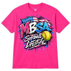 MBSA Softball Lifestyle Hot Pink T-Shirt