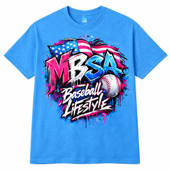 MBSA Baseball Lifestyle Light Blue T-Shirt