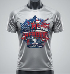 Homers For Heroes 2026 Tournament T-Shirt Red White Blue Logo 